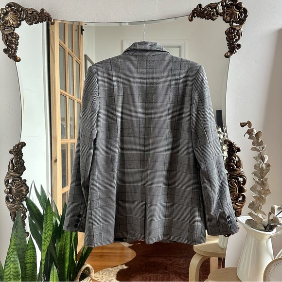 a new day Grey Tattersall Single Breasted Stretch Blazer - Picture 5 of 7